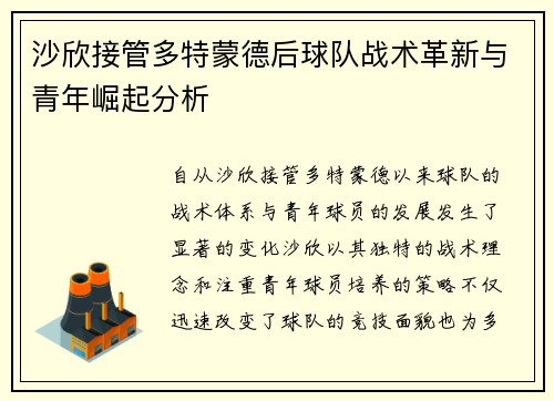 沙欣接管多特蒙德后球队战术革新与青年崛起分析